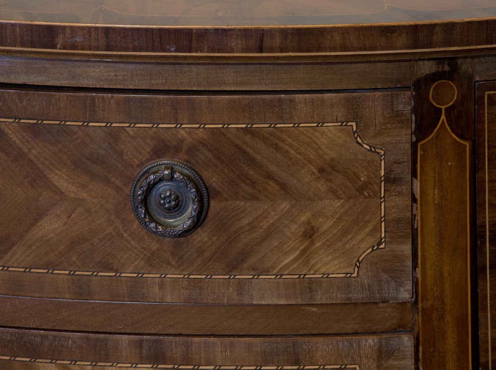 19thC Sheraton revival bow front sideboard View V