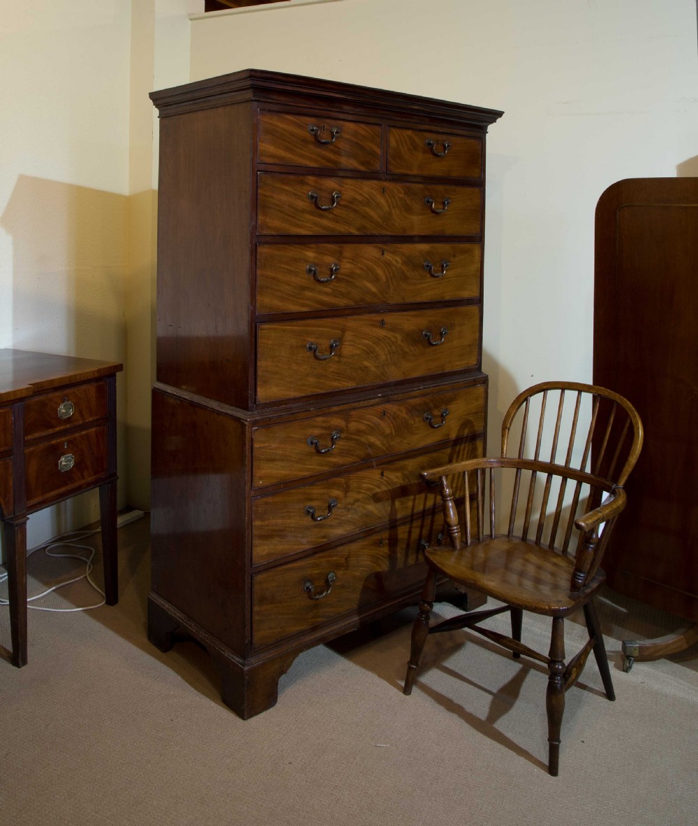 George III mahogany chest on chest View VII