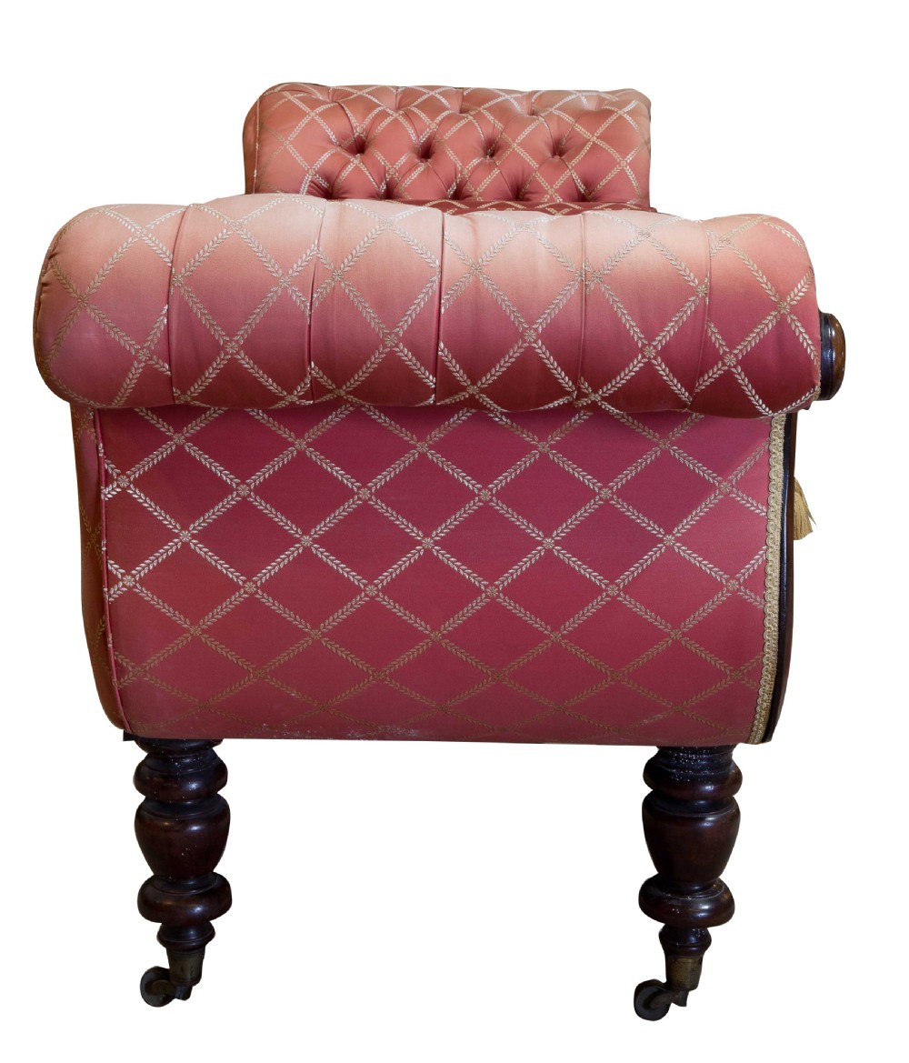 Regency mahogany settee with scrolled ends c1830 View II