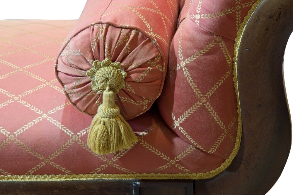Regency mahogany settee with scrolled ends c1830 View V