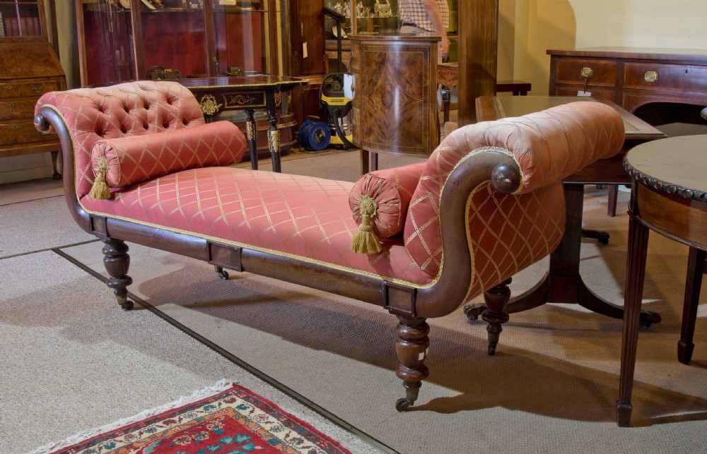 Regency mahogany settee with scrolled ends c1830 View VII