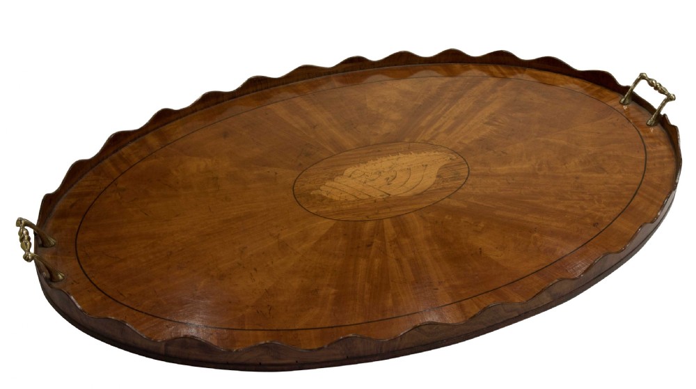 Georgian style satinwood tray