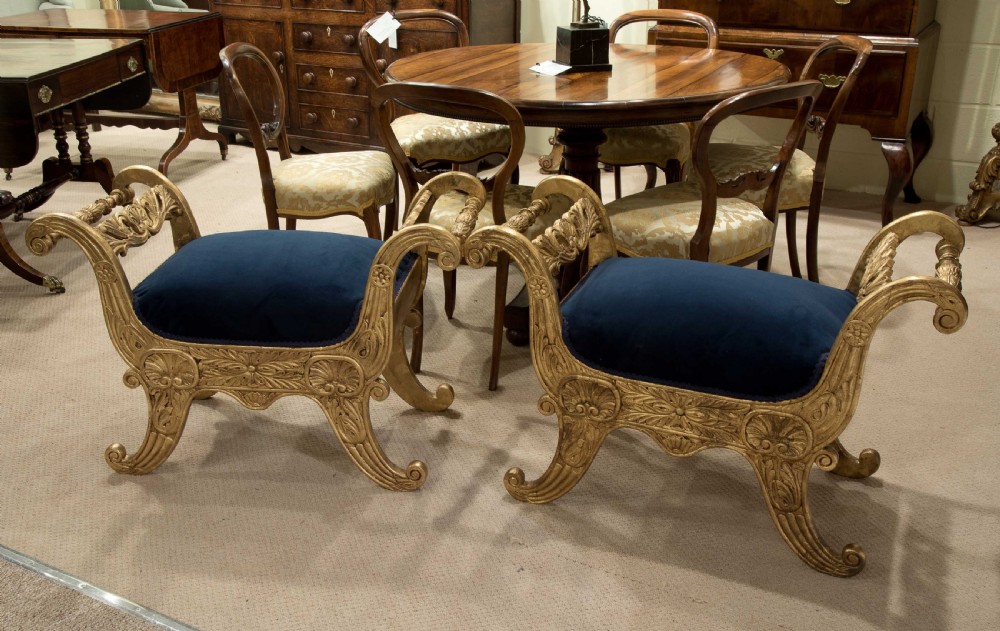 Pair of gilt window seats c1830-40 View VIII