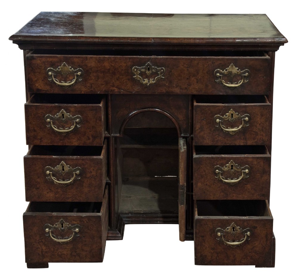 Burr elm kneehole ladies dressing desk c1740-60 View III