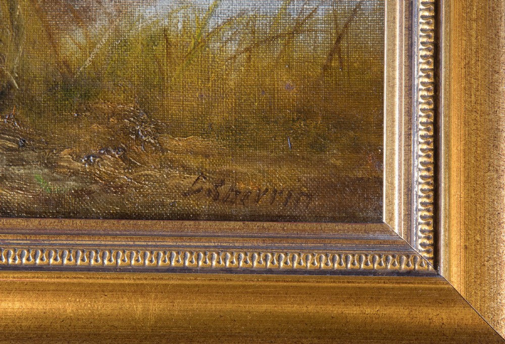 Oil on canvas of Highland cattle by Daniel Sherrin 19thC View VI