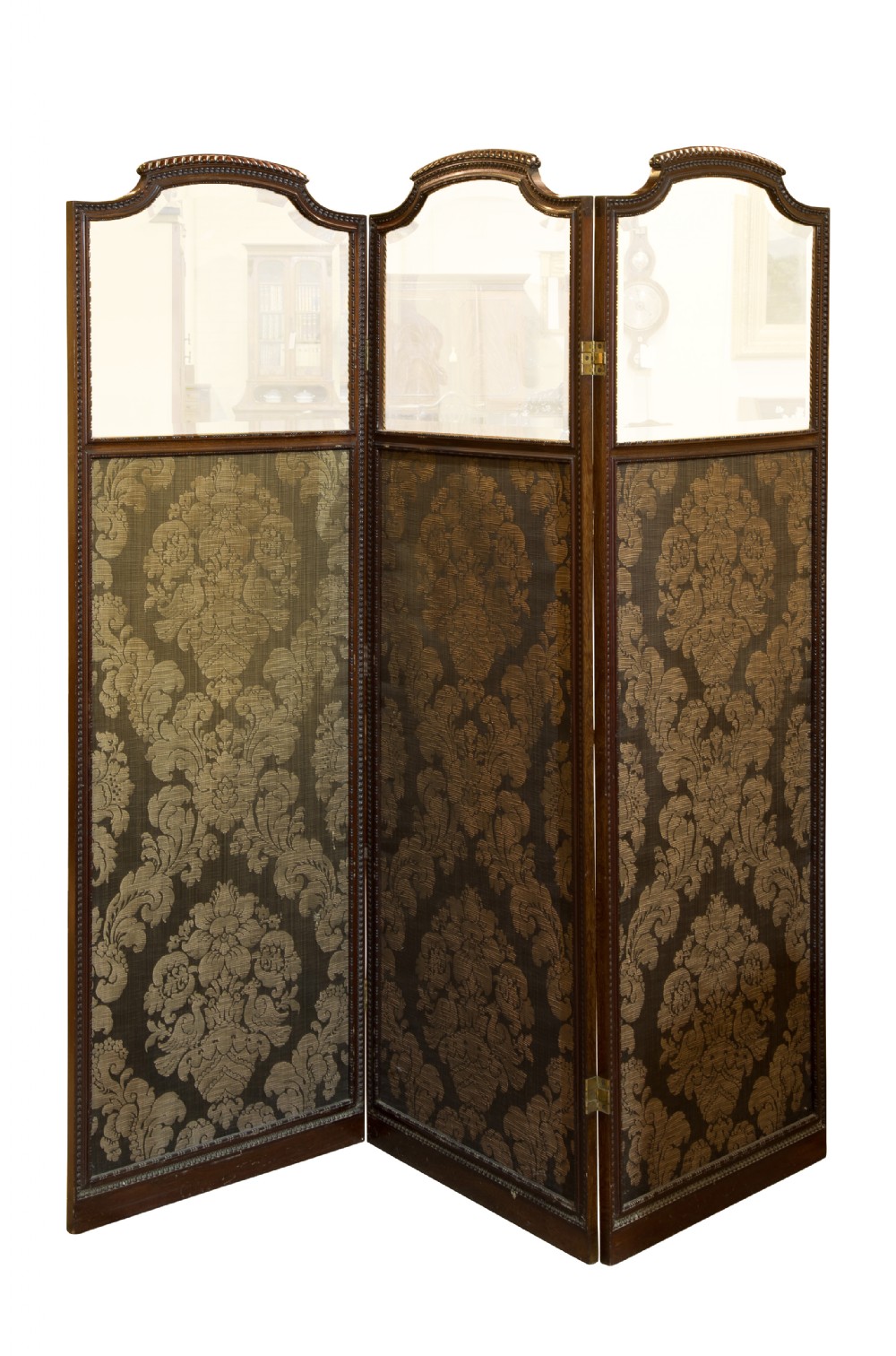Late 19thC Mahogany panelled screen