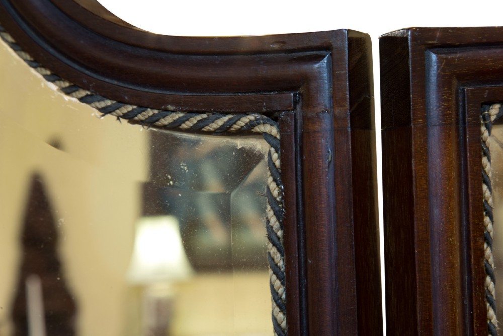 Late 19thC Mahogany panelled screen View VIII