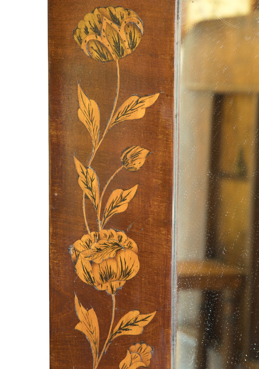 19thC Mahogany Dutch marquetry mirror View VI