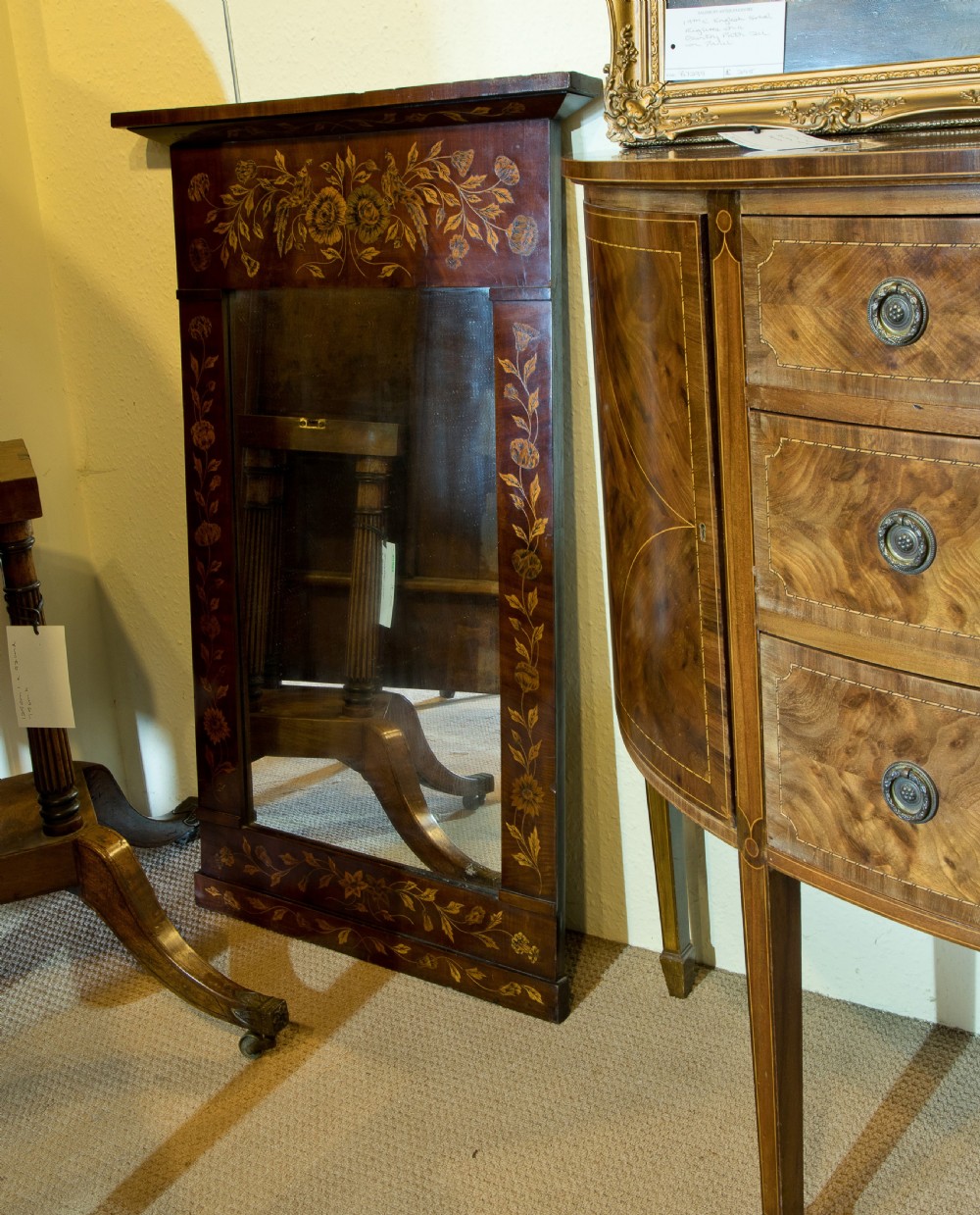 19thC Mahogany Dutch marquetry mirror View VII