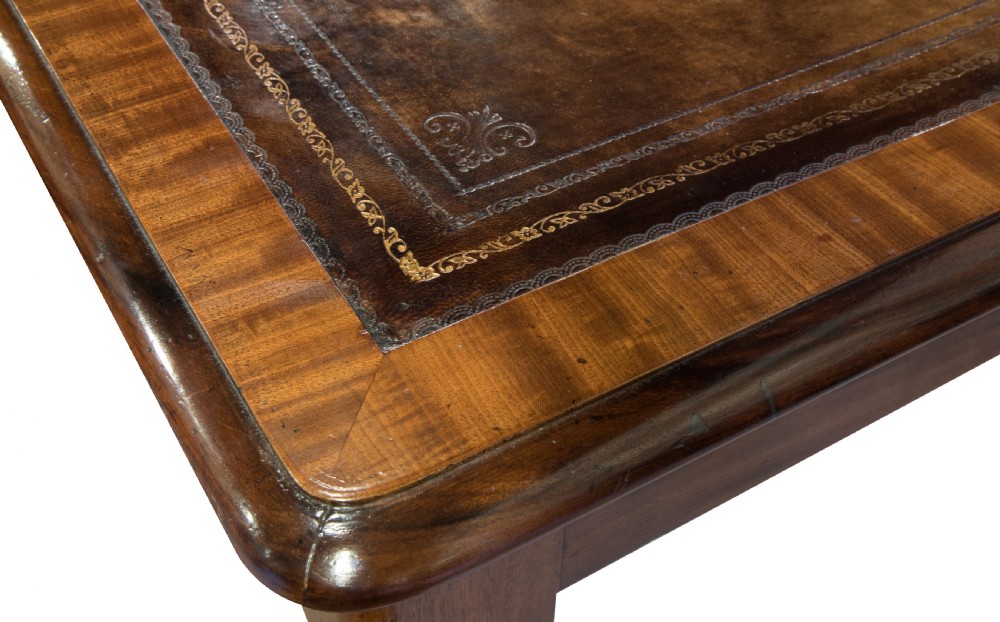 Oak lined mahogany partners writing table c1850 View VIII