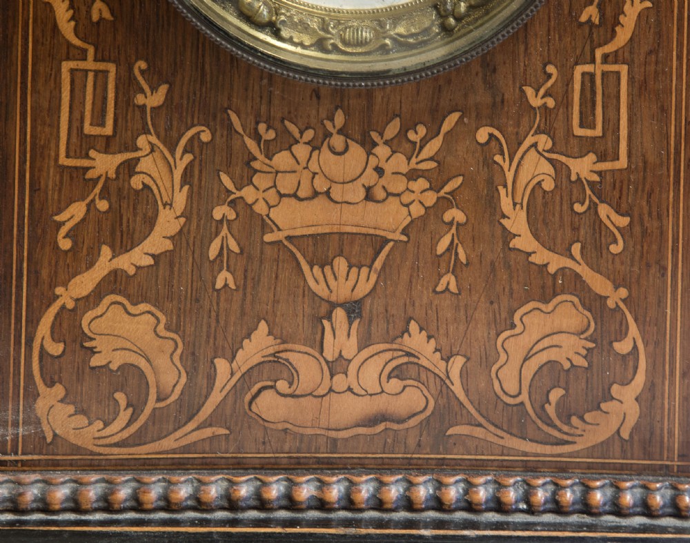 Rosewood Cased Mantel Clock signed 'Potonie' Paris View IV