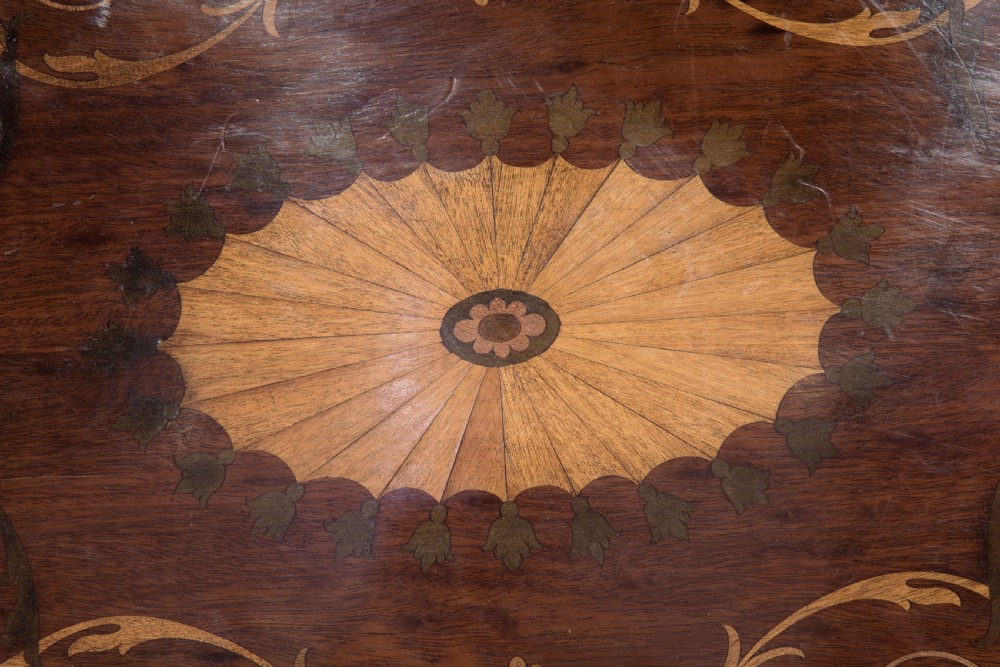 Victorian Mahogany and Marquetry Oval Tray View V