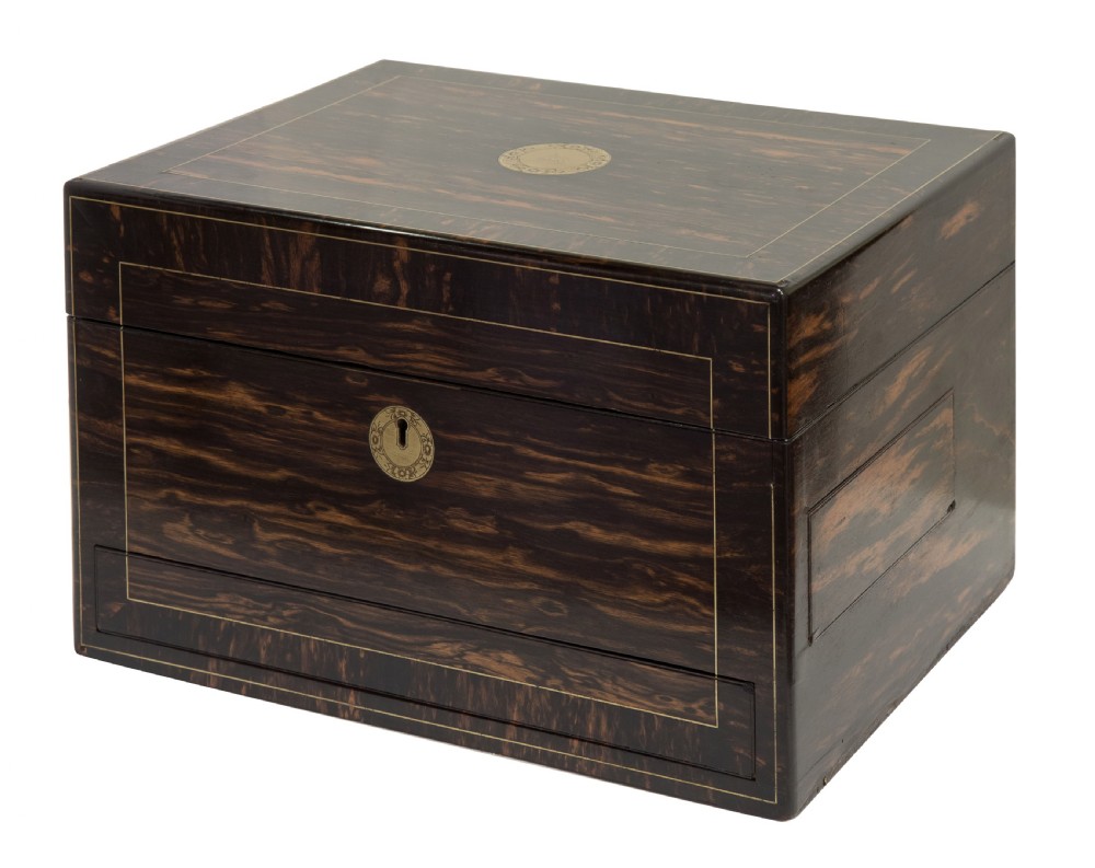 Victorian Coromandel Brass Inlaid Vanity box