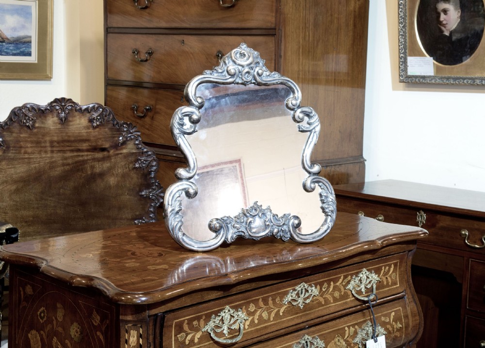 Vienna silver vanity mirror, hallmarked 1855 View VII