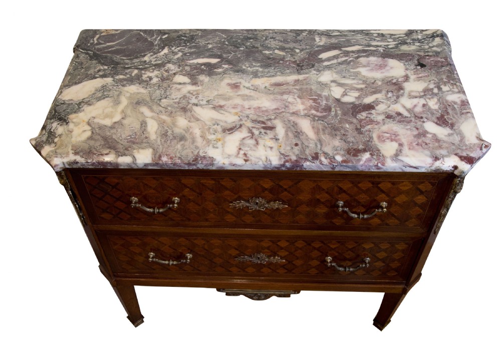19thc French mahogany & parquetry commode View IV