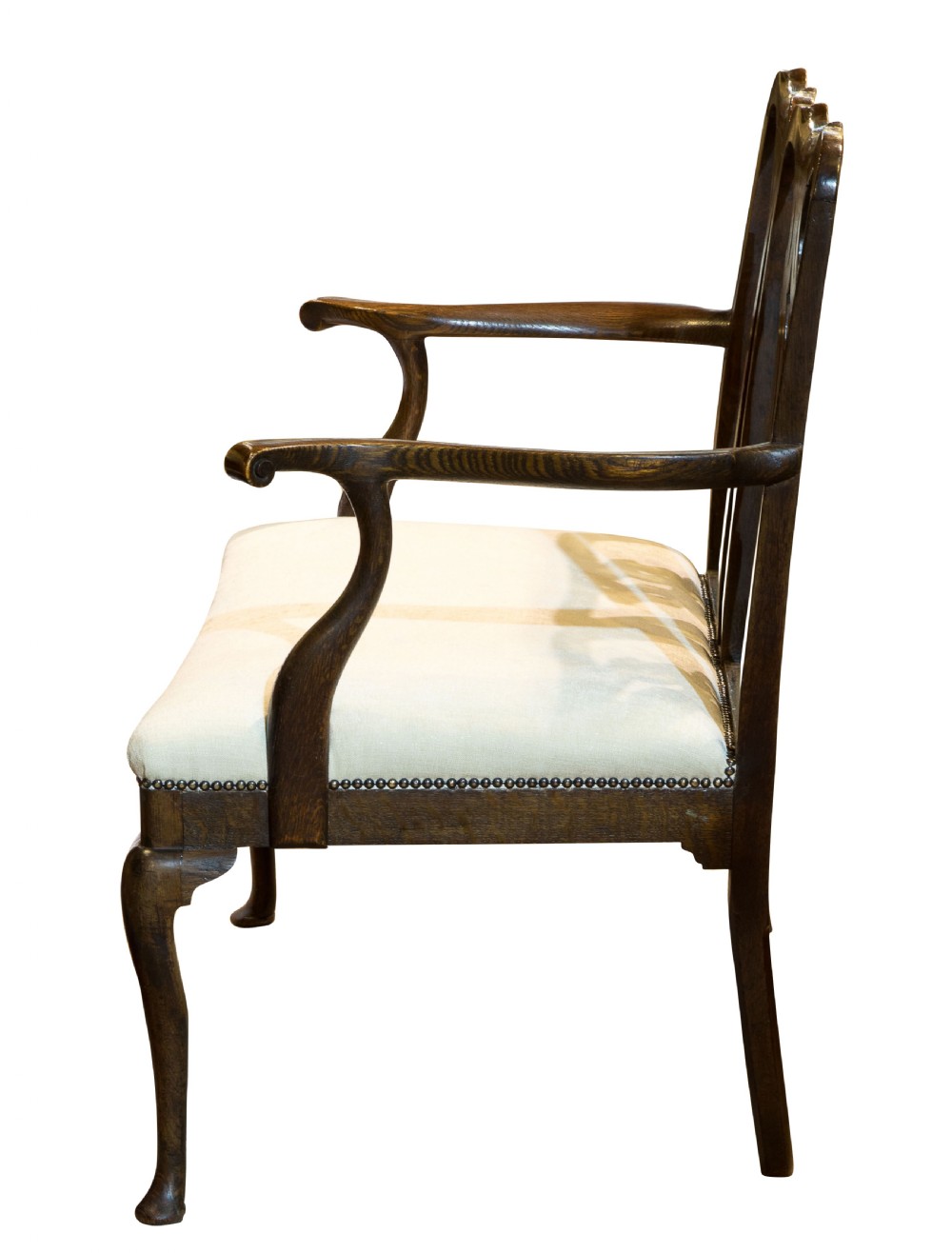 George III oak chair-back two seater settee View II