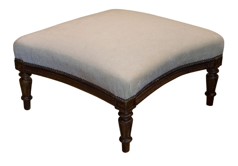 Intricately carved late 19thc large French footstool