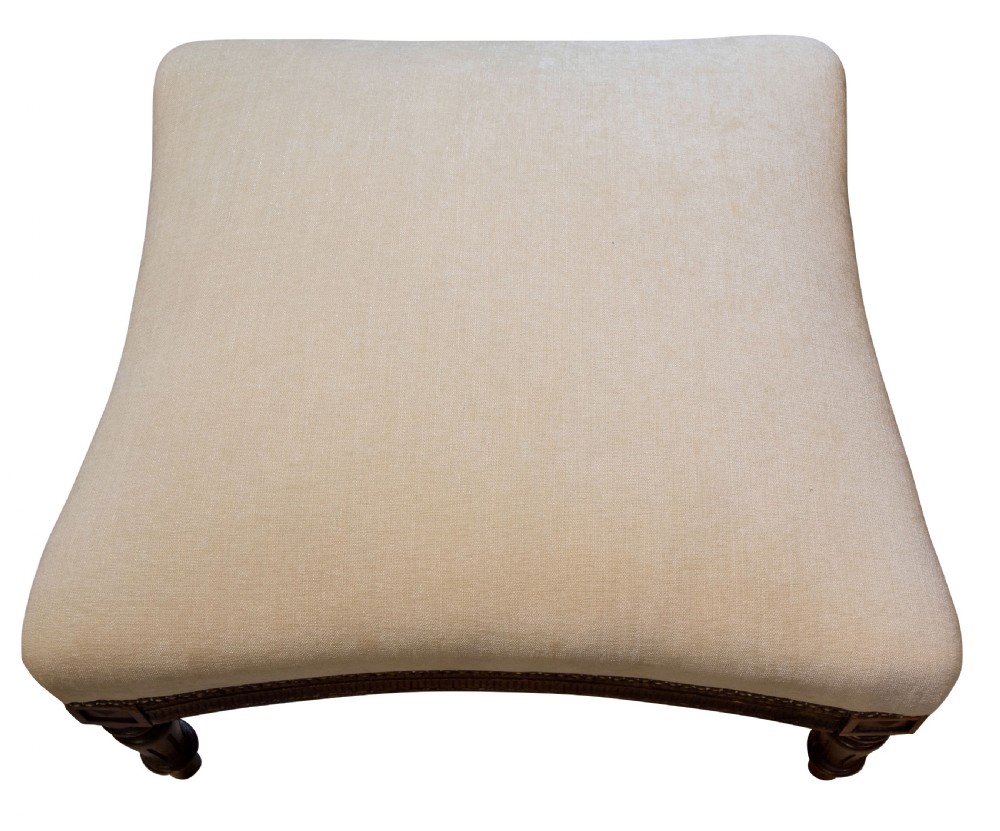 Intricately carved late 19thc large French footstool View III