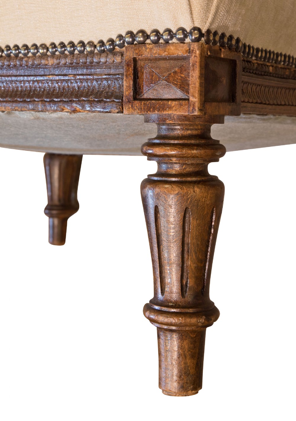 Intricately carved late 19thc large French footstool View IV