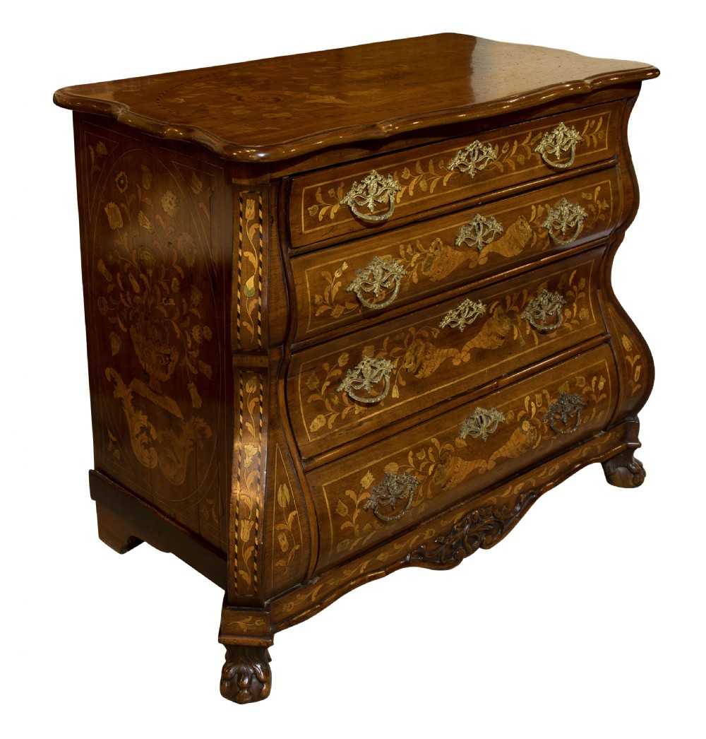 Dutch marquetry commode with floral inlay c1800