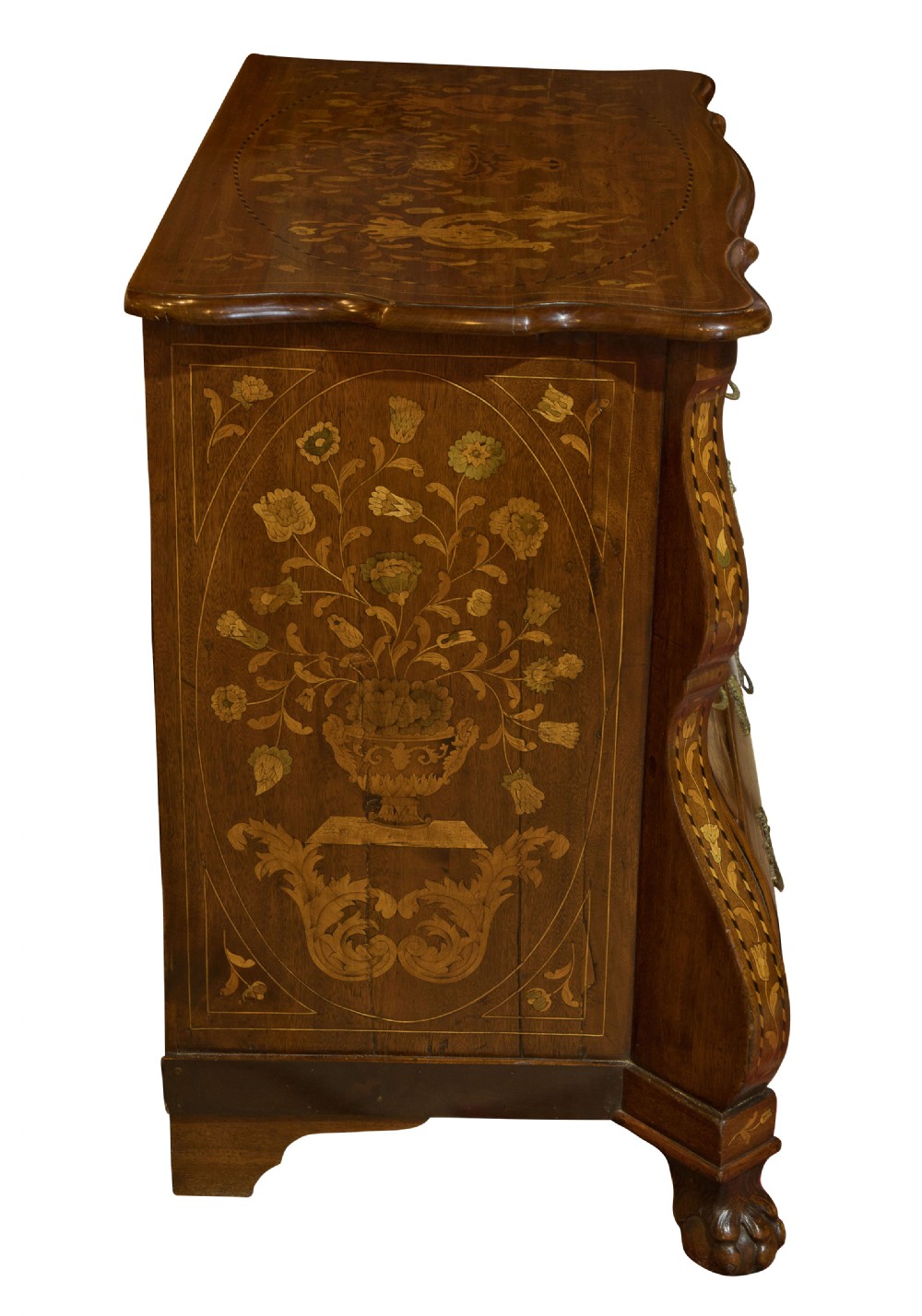 Dutch marquetry commode with floral inlay c1800 View II