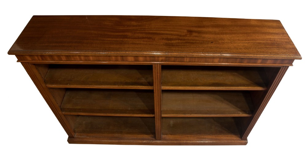 Victorian mahogany open bookcase with adjustable shelves c1890 View IV