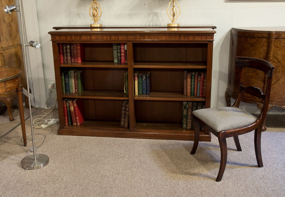 Victorian mahogany open bookcase with adjustable shelves c1890 View VIII