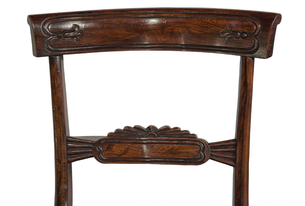 Set of six regency beech chairs with original rosewood graining c1830 View V