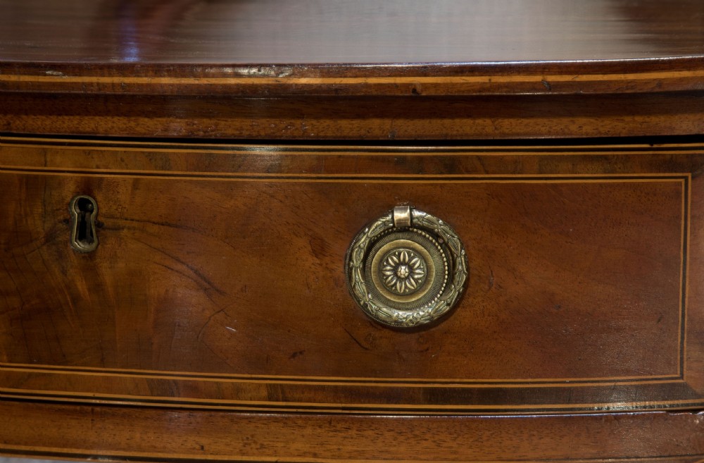 Georgian mahogany demi-lune sideboard c1800 View V