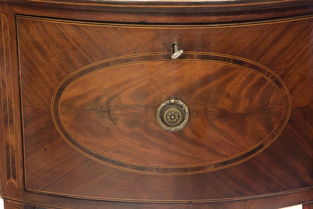 Georgian mahogany demi-lune sideboard c1800 View VI