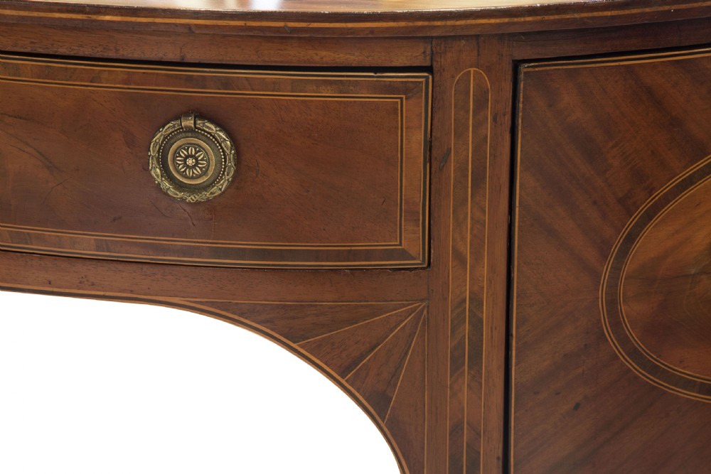 Georgian mahogany demi-lune sideboard c1800 View VII