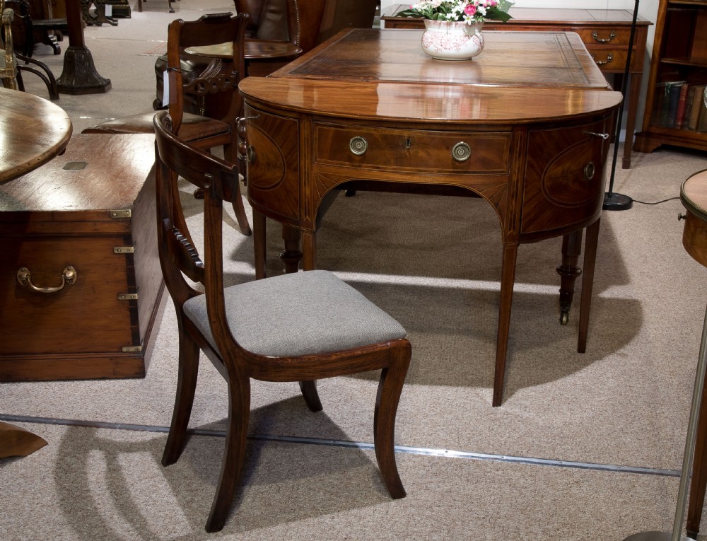 Georgian mahogany demi-lune sideboard c1800 View VIII