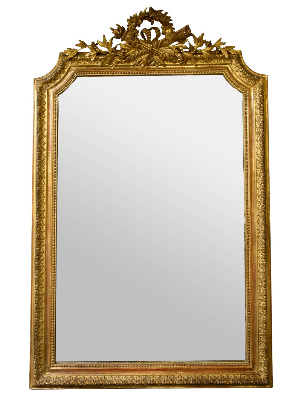 Gilded 19thC French mirror in Louis XVI style