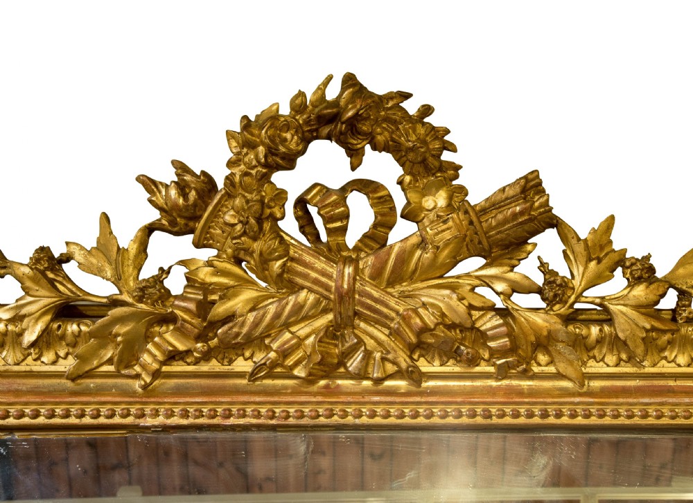 Gilded 19thC French mirror in Louis XVI style View III