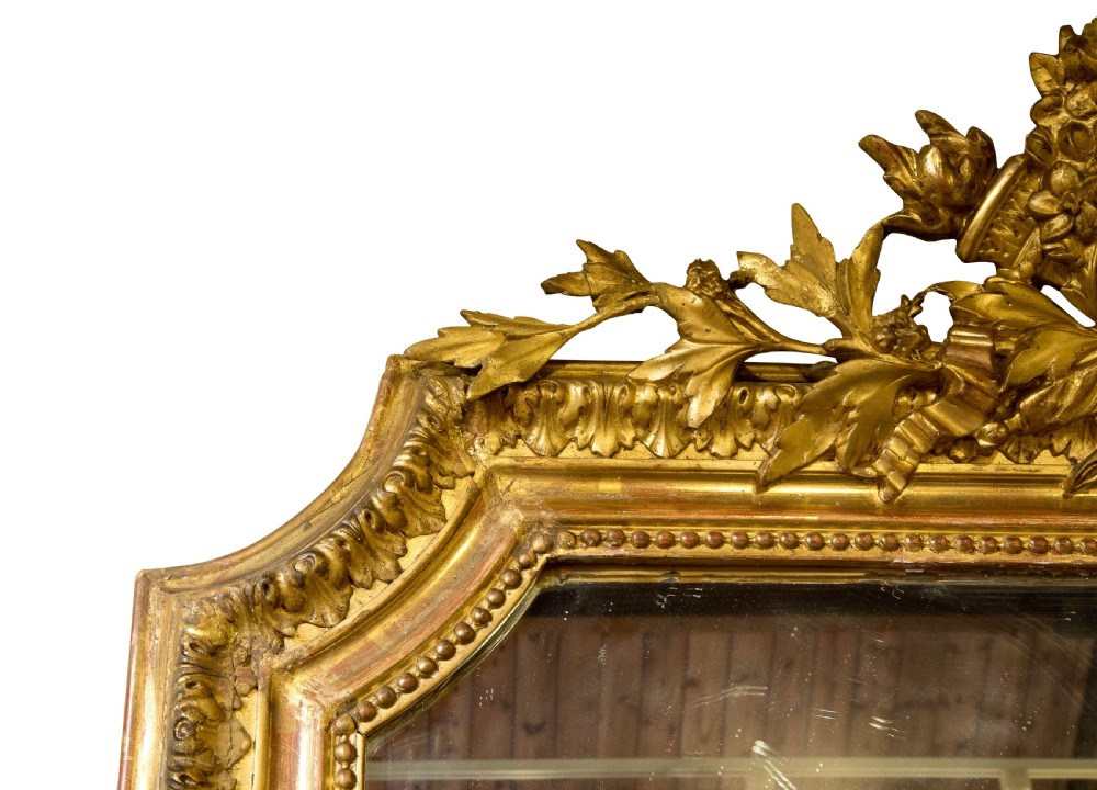 Gilded 19thC French mirror in Louis XVI style View IV