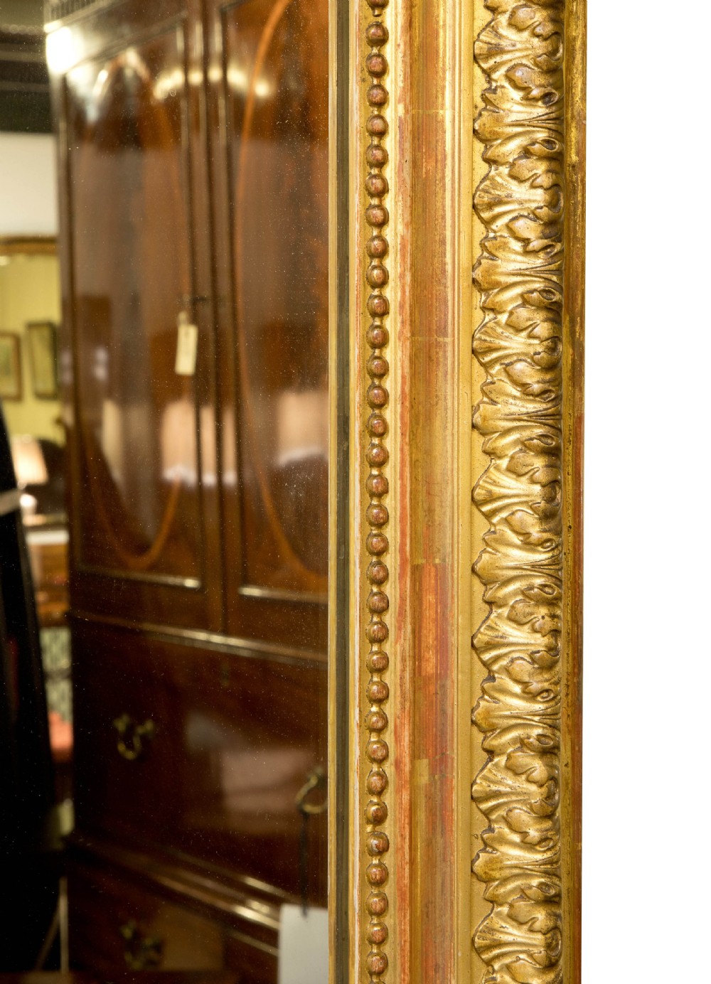 Gilded 19thC French mirror in Louis XVI style View V