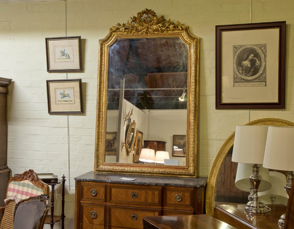 Gilded 19thC French mirror in Louis XVI style View VI