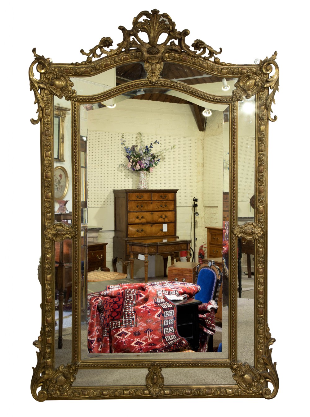 Napoleon III gilt mirror with bevelled central plate c1860 View II