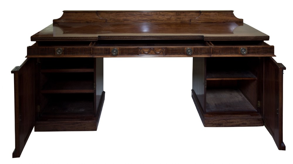 19thC mahogany Adam revival sideboard with carved decoration View III