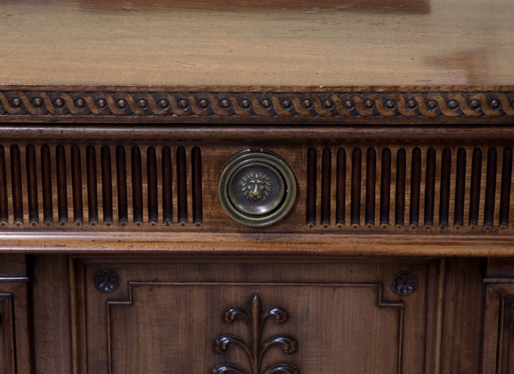 19thC mahogany Adam revival sideboard with carved decoration View VI