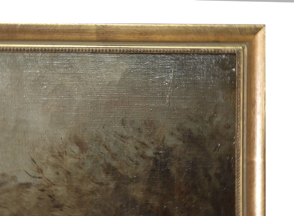 Country woman hunt scene oil on canvas View IV