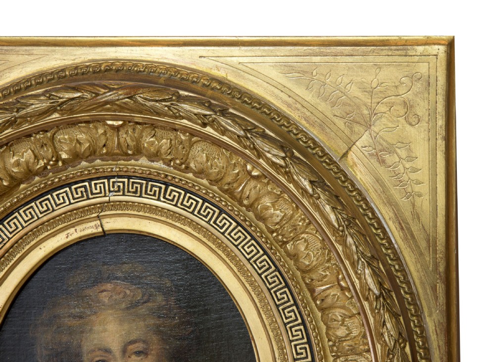 19thC French school oil on canvas of young girl - ornate frame View V