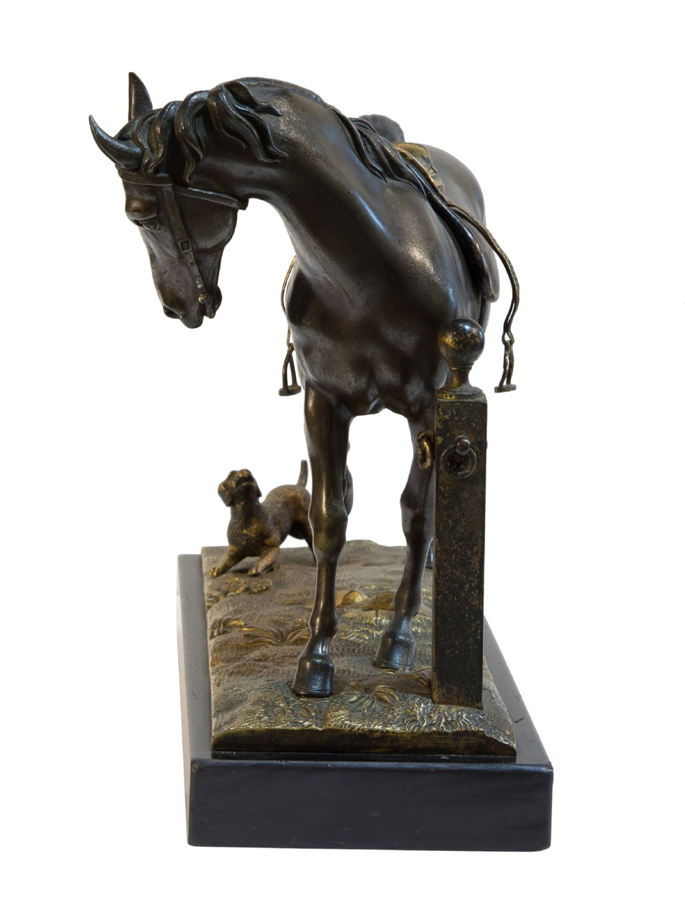 19thC bronze horse & dog View IV
