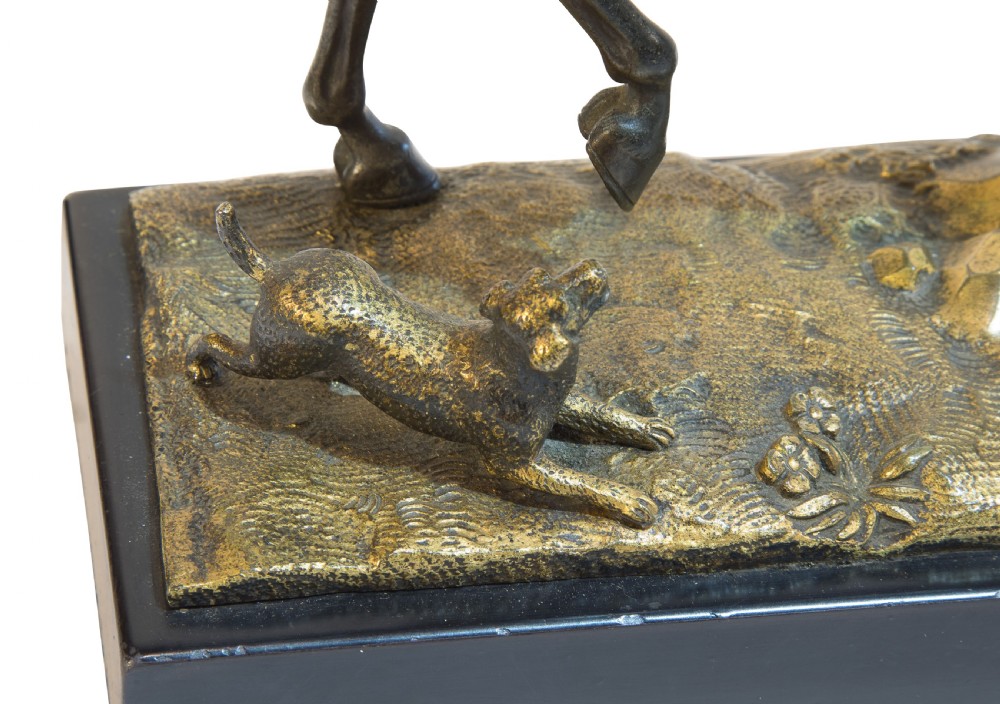 19thC bronze horse & dog View VIII