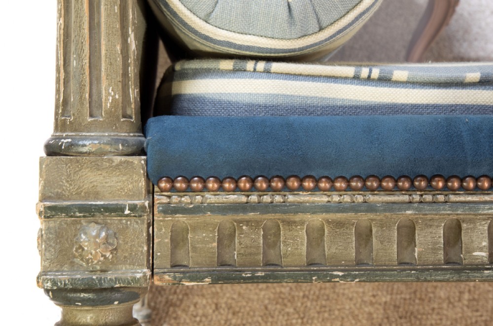 French late 19thC Louis XVI style painted daybed View V