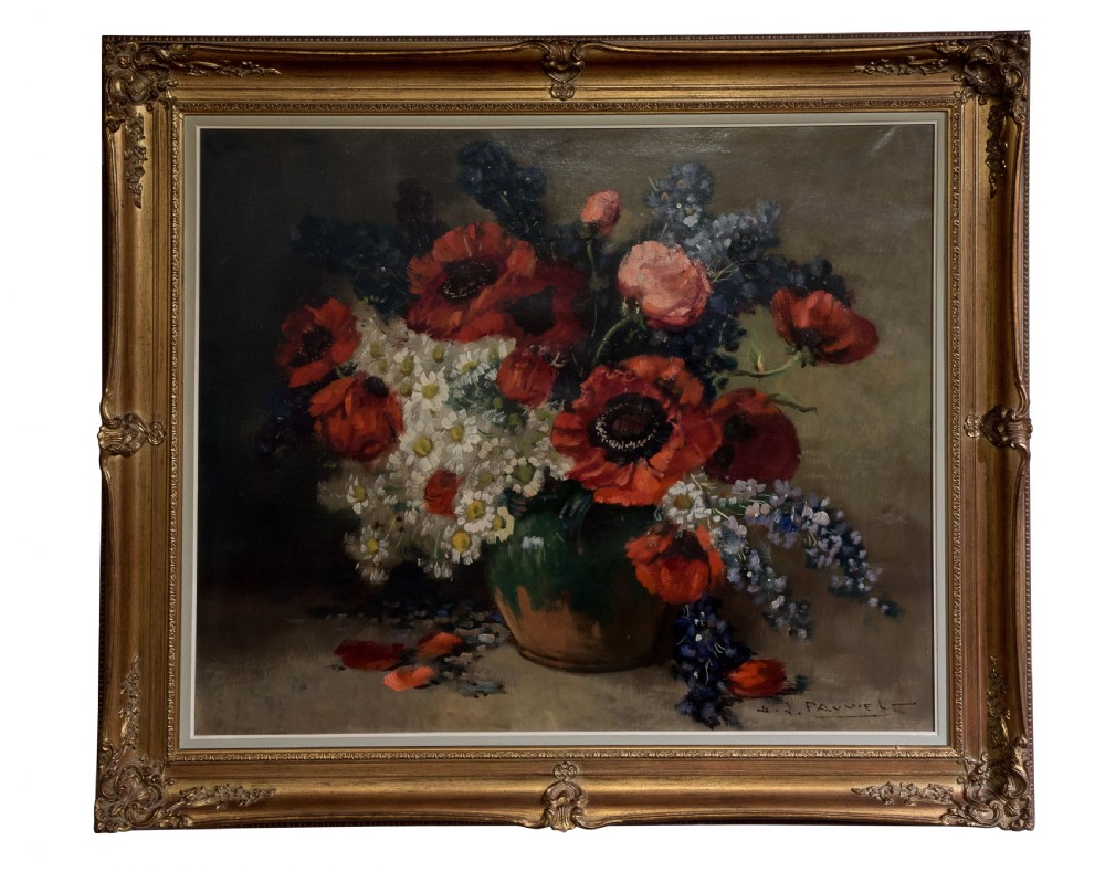 Early 20thC still life oil on canvas by Henri Joseph Pauwels View II