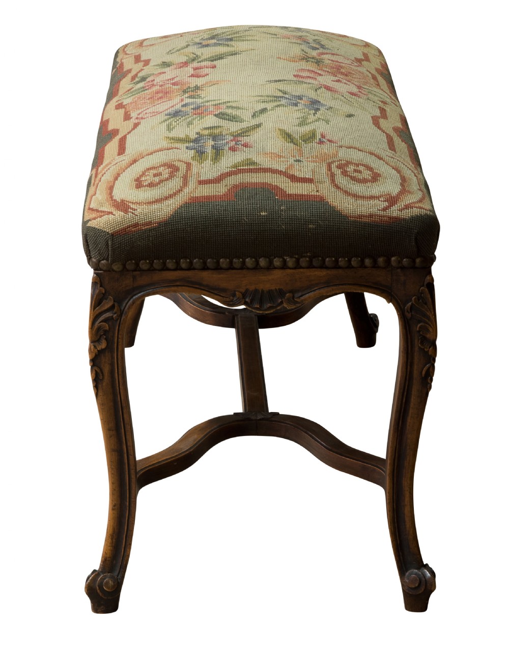 19thC French walnut stool View III