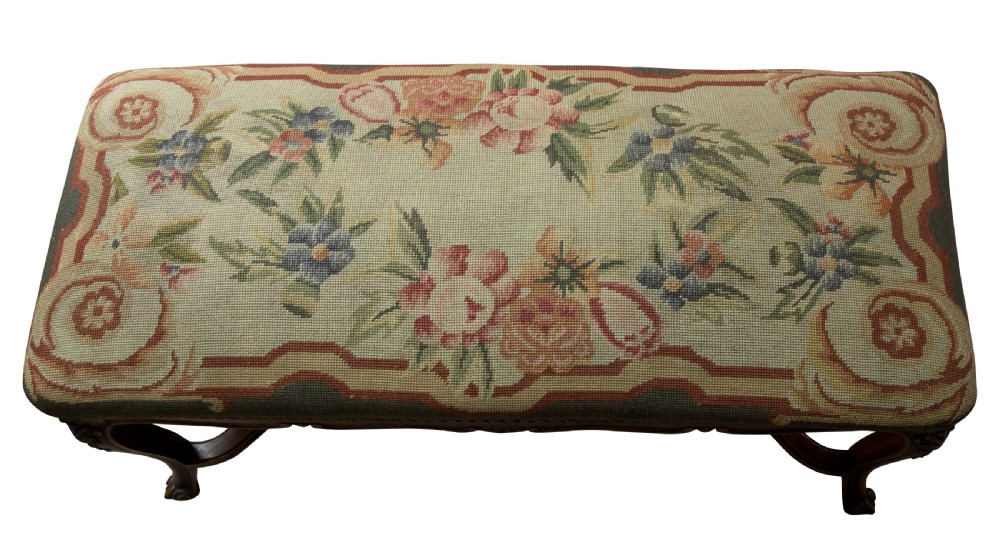 19thC French walnut stool View IV