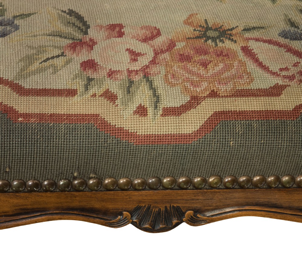 19thC French walnut stool View VI