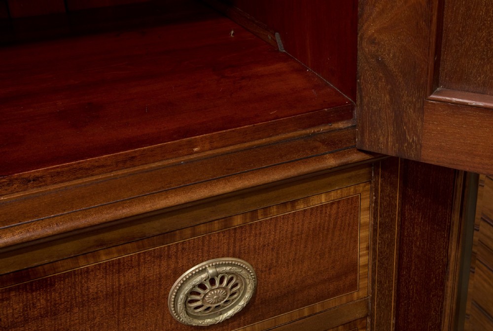 High quality Edwardian mahogany inlaid wardrobe View IV
